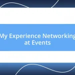 My Experience Networking at Events