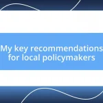 My key recommendations for local policymakers